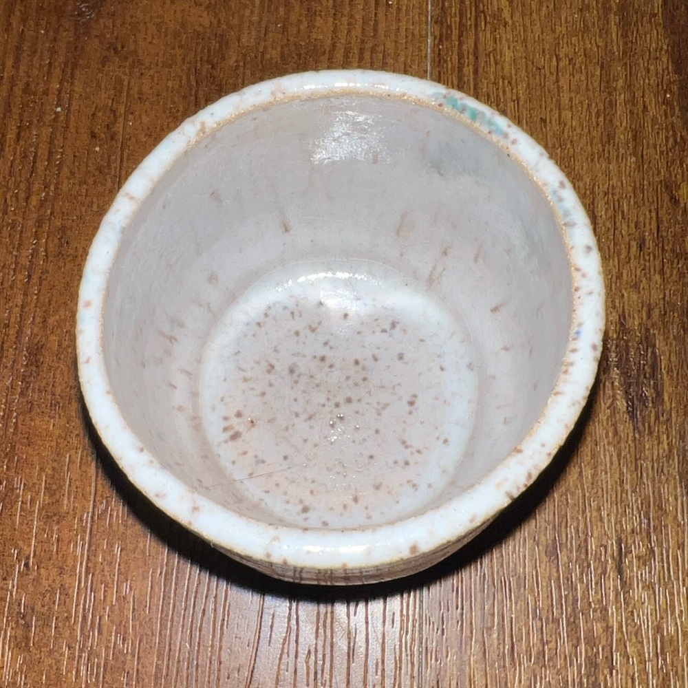 Studio Pottery Artistic Blue and White Ceramic Vase/ Trinket Dish Vintage - Picture 4 of 8
